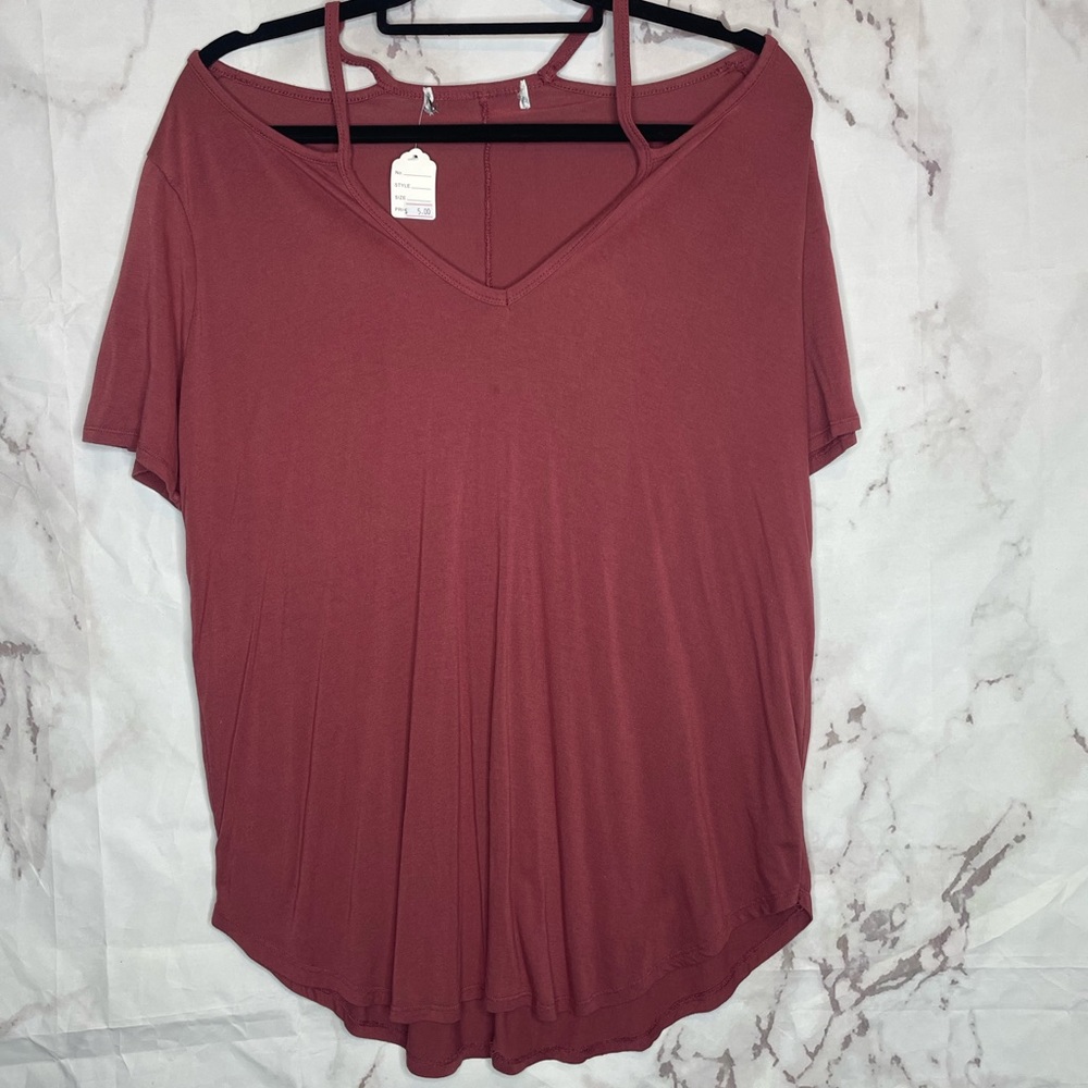 Off the shoulder pink top